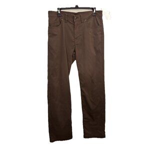 Prana Brion Mens Hiking Brown Pants Men 32/32 Slim Fit